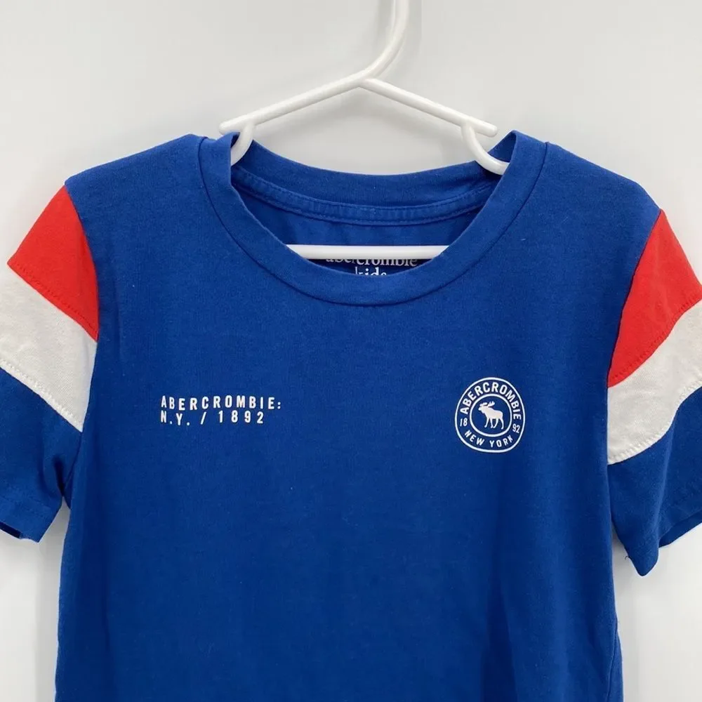 Abercrombie Kids Round Neck Short Sleeve Pullover Graphic Tee T-Shirt Blue 5/6